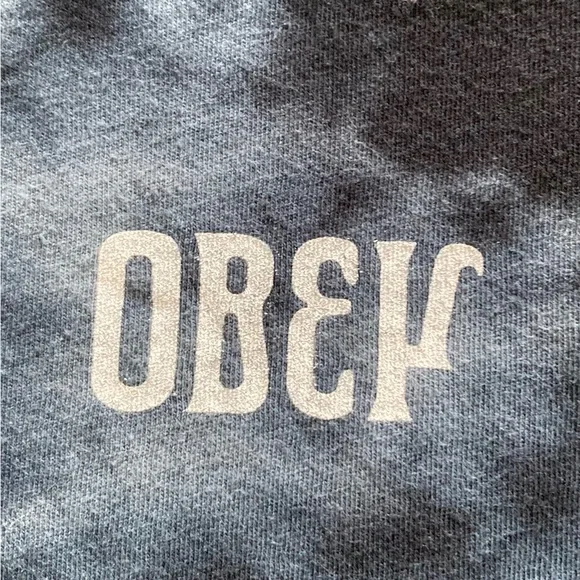 Obey navy blue tie-dye graphic T-Shirt, Make Art Not War, size XS, unisex - Picture 7 of 10